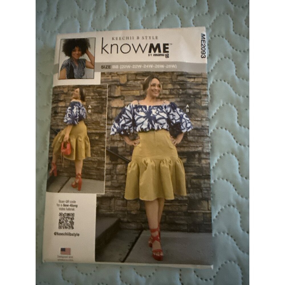 Know Me By Mimi G Sewing Pattern M2303 Size BB (20W-28W) Misses Off-The-Shoulder